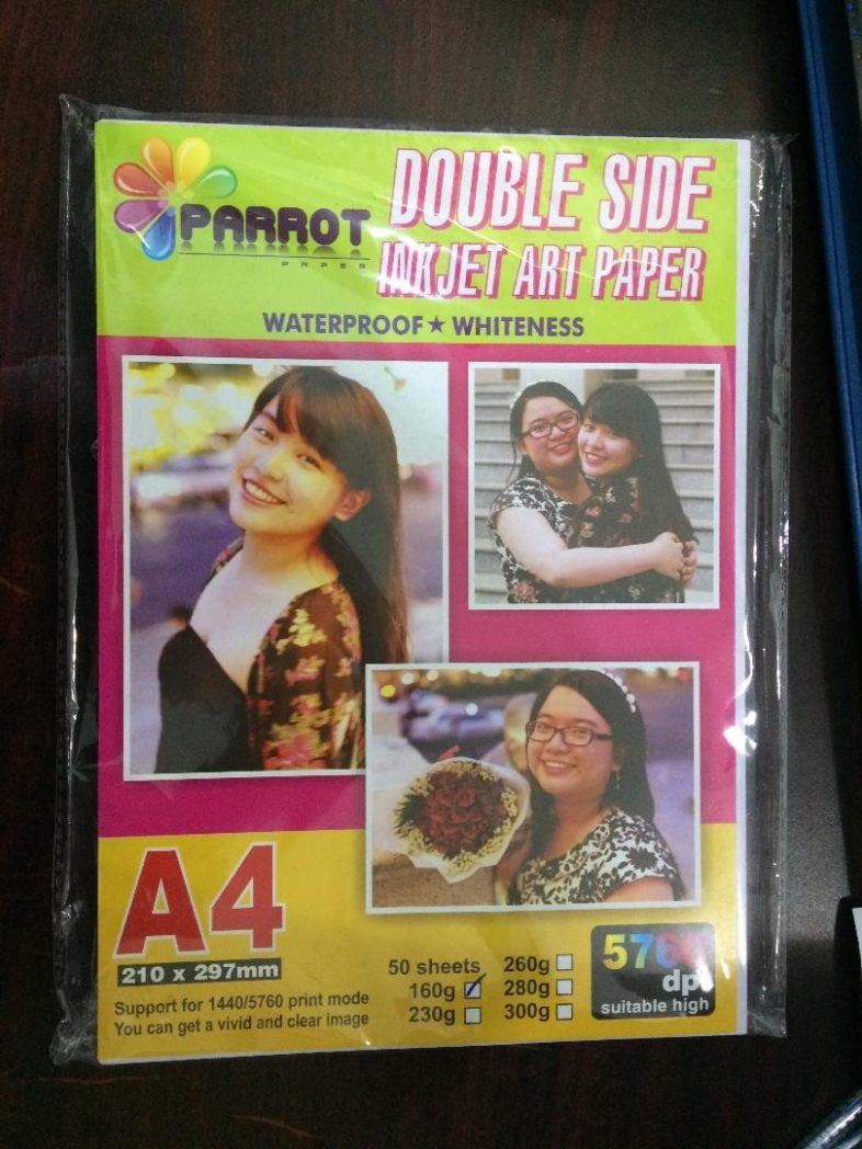 Giấy in PARROT A4 230g 2 mặt mờ 50 tờ/xấp